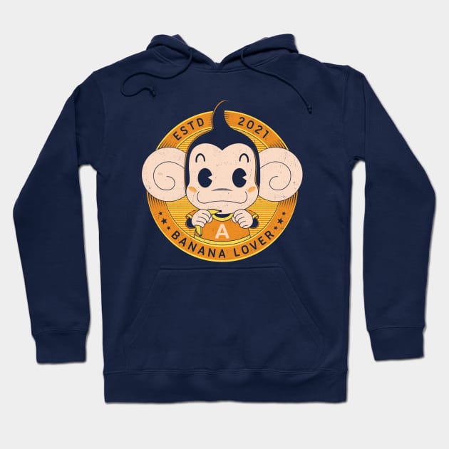 Monkey Banana Lover Hoodie by Alundrart